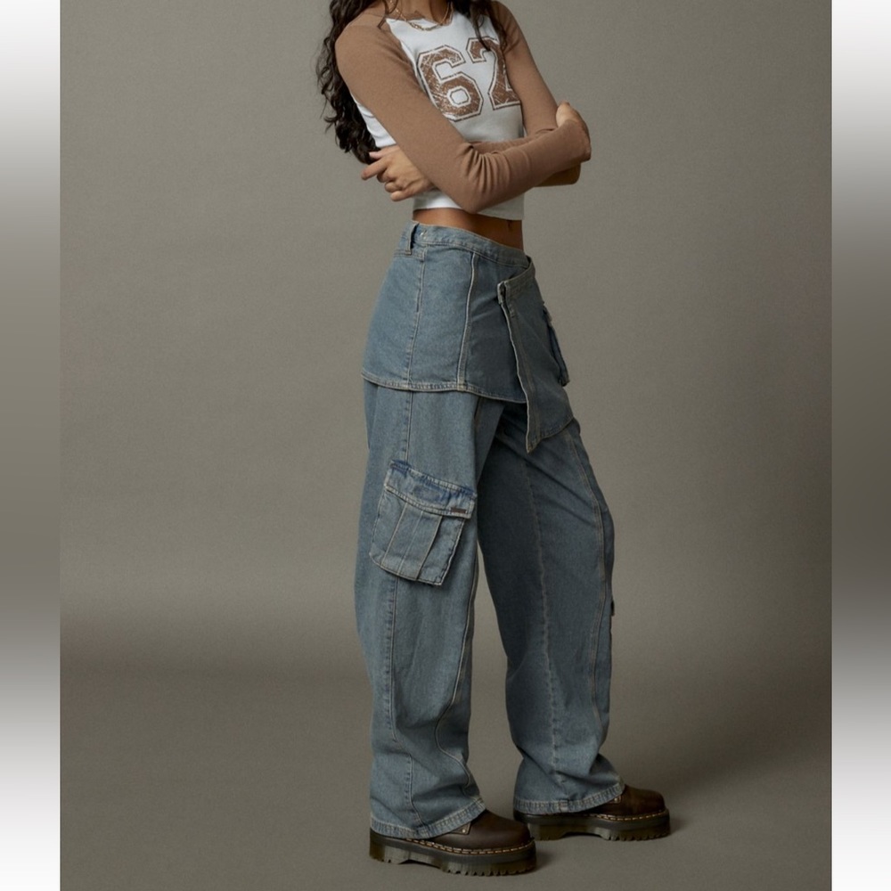 BDG Layered Skirt Jeans. Size on tag is XS.